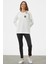 Fermuarlı Rahat Kalıp Sweatshirt - Ekru 3