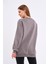 Kahve Kadın Pamuklu Oversize Basic Bisiklet Yaka Sweatshirt 5