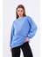 Mavi Kadın Pamuklu Oversize Basic Bisiklet Yaka Sweatshirt 3