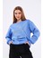 Mavi Kadın Pamuklu Oversize Basic Bisiklet Yaka Sweatshirt 4