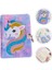 Menekşe Defter Kilidi Öğrenci Günlüğü Peluş Sevimli Süt Güzel Kız Defterler Unicorn Kapak Karikatür Not Defteri Malzemeleri Çocuk Kız (Yurt Dışından) 3