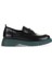 Siyah Yeşil Açma Deri Kadın Loafer 01WZ4000 1
