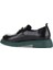 Siyah Yeşil Açma Deri Kadın Loafer 01WZ4000 4