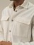 Erkek Ekru Pamuk Dokulu Regular Fit Gömlek Ceket 3