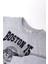 Boston Baskılı Erkek Çocuk Sweatshirt Gri Melanj 4