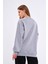 Gri Kadın Pamuklu Oversize Basic Bisiklet Yaka Sweatshirt 5