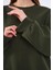 Haki Kadın Pamuklu Oversize Basic Bisiklet Yaka Sweatshirt 5