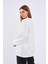 Ekru Kadın Pamuklu Oversize Basic Bisiklet Yaka Sweatshirt 3