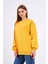 Sarı Kadın Pamuklu Oversize Basic Bisiklet Yaka Sweatshirt 4