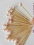 100 Adet Pembe Incili Kürdan - Kız Bebek Incili Mevlid Kürdanı 6 cm - Inci 8 mm - Baby Shower Kürdan 4