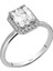 Pırlanta ve Emerald Kesim Beyaz Safir Tektaş Yüzük 0431R0032 1