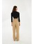 Kadın Chloe Vizon Wide Leg Lyocell Kumaş Pantolon 4