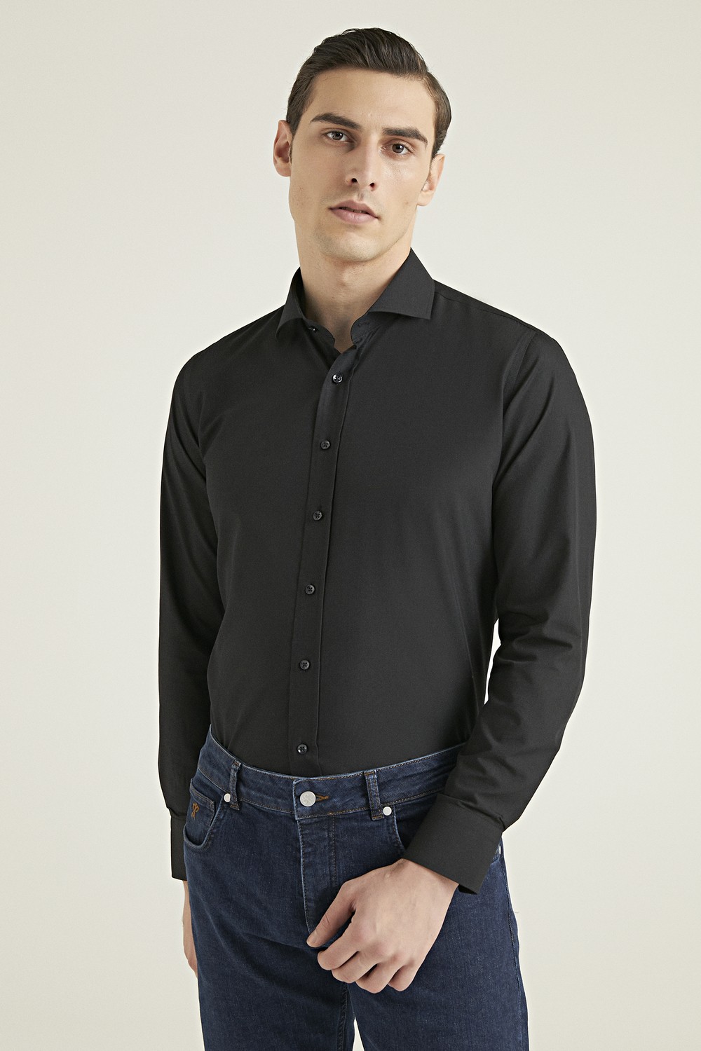 D'S Damat Slim Fit Beyaz Düz Nano Care Gömlek Uzun Kol Klasik Stil 5HF02ORTSG01 görsel 5