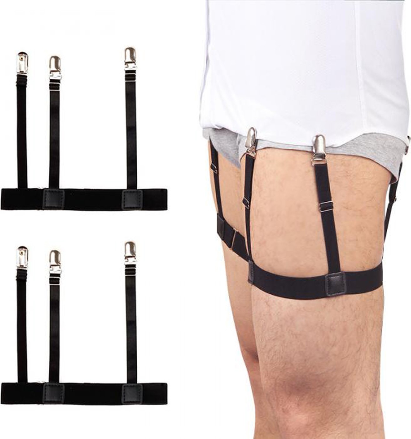 Kemer Dünyası Unisex 2 Adet Metal Klipsli Gömlek Tutucu Askı Jartiyer (1 Çift) görsel 3