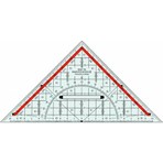 Collex Şeffaf Üçgen Gönye Cetvel - 32 cm x 45 Derece Kareli Desenli (1 Adet)
