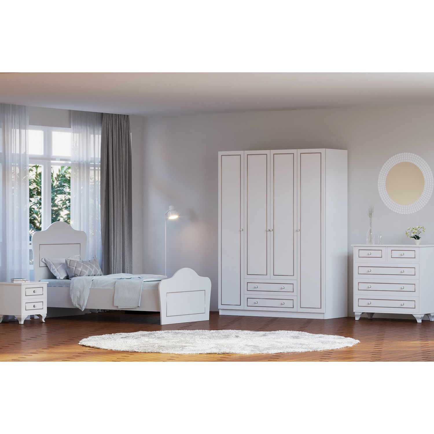 Rabi Mobilya Country Grey Gardırop Karyola Komodin Şifonyer Fiyatı