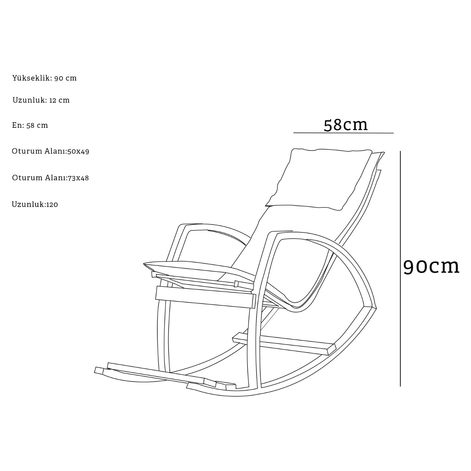 Mobildeco Ahşap Sallanan Sandalye Dinlenme Koltuğu Koyu Mavi Fiyatı