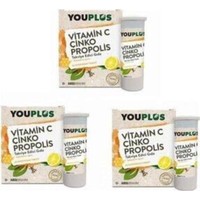 ABDİ İBRAHİM 3 Adet Youplus Vitamin C,çinko,propolis Efervesan Tablet Takviye Edici Gıda