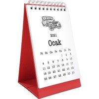 Bi Aldim Klasik Arabalar Masa Takvimi Kirmizi Beyaz Fiyati