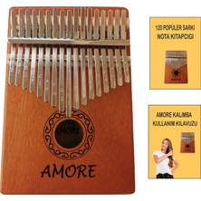Amore 17 Tuşlu Kalimba Pro Parmak Piyano + 120 Popüler Şarkı Notası + Türkçe Kullanım Klavuzu Komple Set