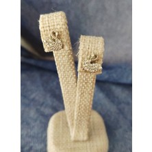 Adal Silver Kadın 925 Ayar Gümüş Zirkon Taşlı Kuğu Küpe