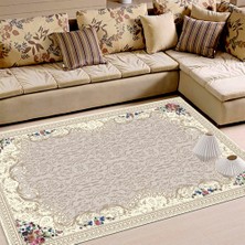 Modanoiva Kaymaz Dot Taban Yıkanabilir  Dijital Baskı Dikdörtgen Ayna Desenli Salon Halısı 80 x 120