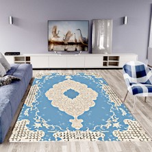 Modanoiva Kaymaz Dot Taban Yıkanabilir  Dijital Baskı Modern Mozaik Desenli Salon Halısı 80 x 120