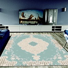 Modanoiva Kaymaz Dot Taban Yıkanabilir  Dijital Baskı Özel Tasarım Mozaik Desenli Salon Halısı 80 x 100