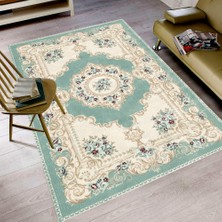 Modanoiva Kaymaz Dot Taban Yıkanabilir  Dijital Baskı Çiçek Sarmalı Desenli Salon Halısı 80 x 120