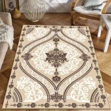 Modanoiva Kaymaz Dot Taban Yıkanabilir  Dijital Baskı Hint Desenli Salon Halısı 80 x 120