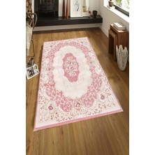 Modanoiva Kaymaz Dot Taban Yıkanabilir  Dijital Baskı Modern Motifli Çerçeve Desenli Salon Halısı 80 x 100