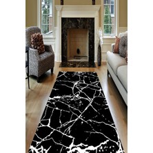 Modanoiva Kaymaz Dot Taban Yıkanabilir  Dijital Baskı Cam Kırığı Desenli Salon Halısı 80 x 100