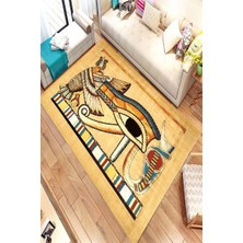 Modanoiva Kaymaz Dot Taban Yıkanabilir  Dijital Baskı Mitolojik Tasarım Desenli Salon Halısı 80 x 120
