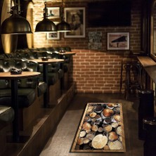 Modanoiva Kaymaz Dot Taban Yıkanabilir  Dijital Baskı Odun Desenli Salon Halısı 80 x 120