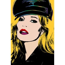 Modanoiva Kaymaz Dot Taban Yıkanabilir  Dijital Baskı Modern Portre Desenli Salon Halısı 80 x 100