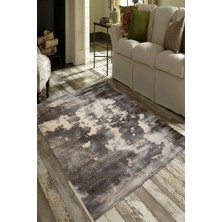 Modanoiva Kaymaz Dot Taban Yıkanabilir  Dijital Baskı Eskitme Duvar Desenli Salon Halısı 80 x 100