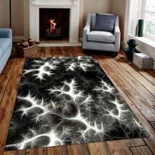 Modanoiva Kaymaz Dot Taban Yıkanabilir  Dijital Baskı Efekt Desenli Salon Halısı 80 x 120
