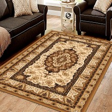 Modanoiva Kaymaz Dot Taban Yıkanabilir  Dijital Baskı Tomurcuk Motifli Osmanlı Desenli Salon Halısı 80 x 120