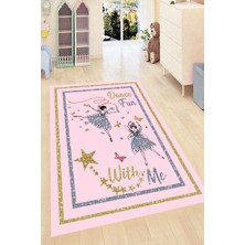 Modanoiva Kaymaz Dot Taban Yıkanabilir  Dijital Baskı Yıldız Tasarımlı Çocuk Halısı 80 x 120
