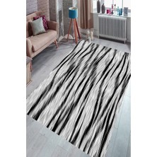 Modanoiva Kaymaz Dot Taban Yıkanabilir  Dijital Baskı Uzun Zebra Salon Halısı 80 x 120
