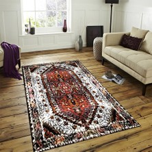 Modanoiva Kaymaz Dot Taban Yıkanabilir  Dijital Baskı Osmanlı Saray Kilim Desenli Salon Halısı 80 x 100