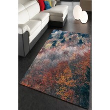 Modanoiva Kaymaz Dot Taban Yıkanabilir Dijital Baskı Sonbahar Mevsimleri Ve Orman Salon Halısı 80 x 120