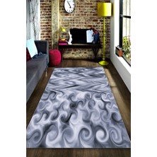 Modanoiva Kaymaz Dot Taban Yıkanabilir  Dijital Baskı Rüzgar Ve Dalga Buluşması Soft Renkler Salon Halısı 80 x 100