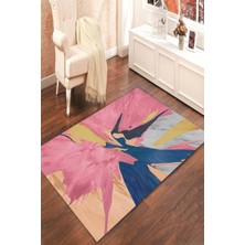 Modanoiva Kaymaz Dot Taban Yıkanabilir  Dijital Baskı Soft Renkler Patlaması Salon Halısı 80 x 100