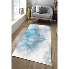 Modanoiva Kaymaz Dot Taban Yıkanabilir  Dijital Baskı Buzlu Boyalar Salon Halısı 80 x 100