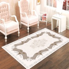 Modanoiva Kaymaz Dot Taban Yıkanabilir  Dijital Baskı Yaylı Desen Salon Halısı 80 x 100