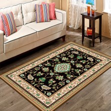 Modanoiva Kaymaz Dot Taban Yıkanabilir  Dijital Baskı Sarmaşık Desenli Salon Halısı 80 x 120