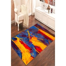 Modanoiva Kaymaz Dot Taban Yıkanabilir  Dijital Baskı Karışık Yağlı Boyama Çalışması Salon Halısı 80 x 120