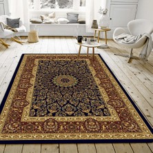 Modanoiva Kaymaz Dot Taban Yıkanabilir  Dijital Baskı Çini Motifli Osmanlı Desenli Salon Halısı 80 x 100