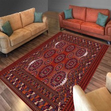Modanoiva Kaymaz Dot Taban Yıkanabilir  Dijital Baskı Eskitme Kilim Desenli Salon Halısı 80 x 120